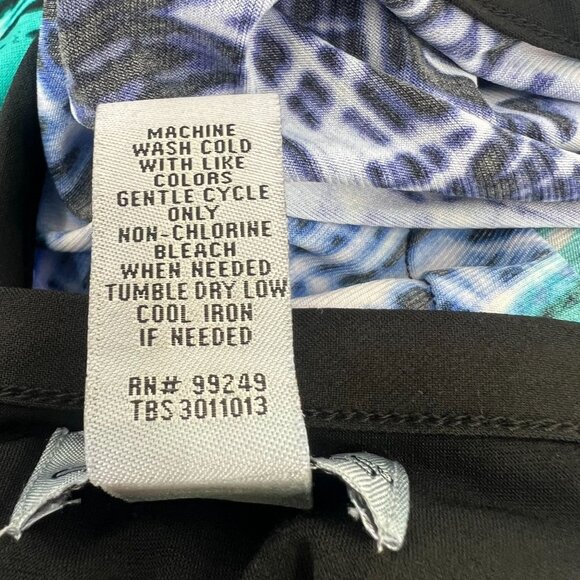 Catherines 2X 22W Blue Green Abstract Print Maxi Dress Sleeveless V-Neck - Picture 5 of 8